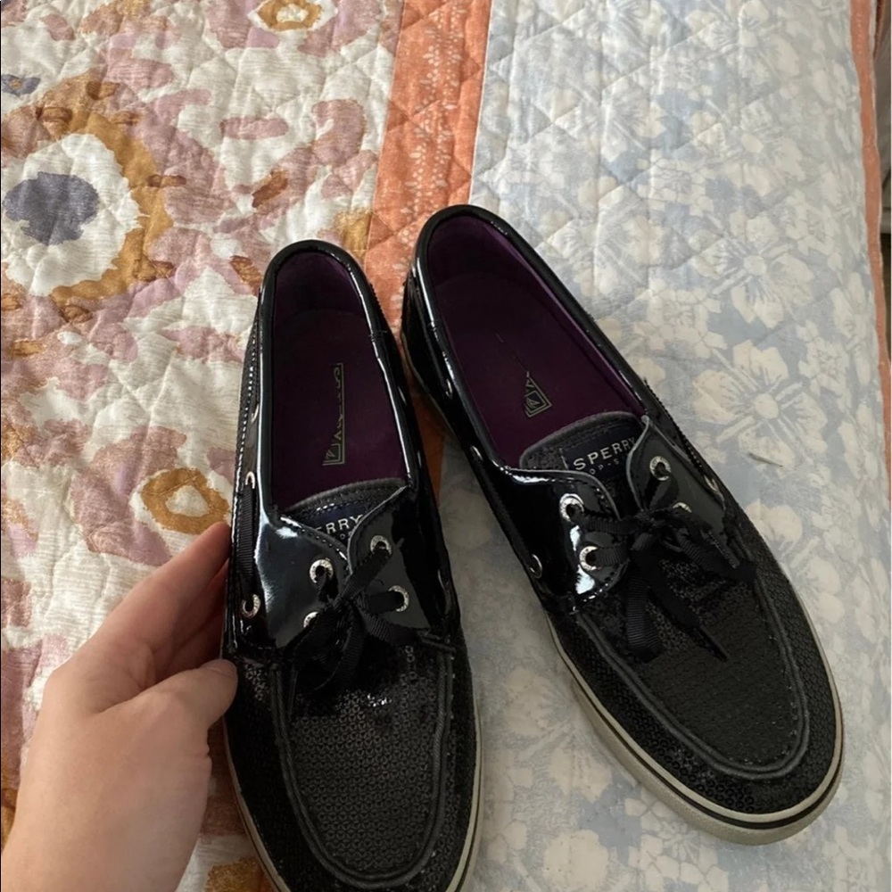 Sequined sperry boat shoes
